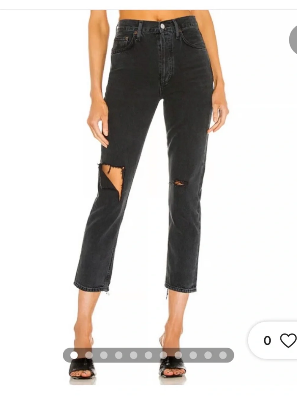 Agolde Black Riley Distressed Jeans - Picture 5 of 5